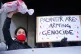 NHS staff blockade the entrance to NHS England's headquarters in central London demanding the cancellation of its contract with Palantir, which supplies advanced technology to Israel's military, April 3, 2024