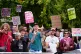  People take part in the counter-protest, organised by Stand Up to Racism, to the 