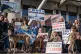 Campaigners from Unbound the Greyhound Coalition, as well as owners with former racing greyhounds outside the Scottish Parliament, Edinburgh, March 18, 2026
