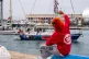 Boats carrying activists and humanitarian aid for Palestinians in Gaza reposition in the port during a symbolic send-off as part of the Global Sumud Flotilla, in Barcelona, Spain, April 12, 2026