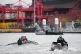 The Oxford University Men's Boat Team during a training session on the River Thames, London, April 1, 2026