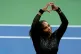 Serena Williams motions a heart to fans during the third round of the U.S. Open tennis championships, September 2, 2022, in New York