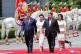 In this photo provided by the North Korean government, Chinese President Xi Jinping (left) and North Korean leader Kim Jong Un (second right) attend a welcome ceremony in Pyongyang, June 8, 2026. Photo: Korean Central News Agency/Korea News Service via AP