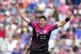 Somerset's Craig Overton celebrates the wicket of Hampshire's James Vince during the Vitality Blast semi-final match at Edgbaston, Birmingham, September 18, 2021