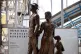 The National Windrush Monument at Waterloo Station. The statue - of a man, woman and child in their Sunday best standing on top of suitcases - was designed by the Jamaican artist and sculptor Basil Watson, June 22, 2022