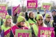 Teachers from the Educational Institute of Scotland (EIS) union take part in a rally outside the constituency office of Education Secretary Shirley-Anne Somerville in Dunfermline, Fife, during their strike action in dispute over pay, February 22, 2023