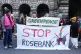 Climate activists from Greenpeace and Uplift during a demonstration outside the Scottish Court of Session, Edinburgh, on the first day of the Rosebank and Jackdaw judicial review hearing, November 12, 2024