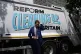Reform UK deputy leader Richard Tice posing for a photo with a refuse vehicle after a press conference in Westminster, central London, June 10, 2026