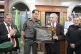 Prime Minister Benjamin Netanyahu, Minister of National Security Itamar Ben-Gvir (first from left) at the reading of the Book of Esther and the Purim feast with border police officers / Pic: Israel Police/CC