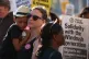 People attend an event in Windrush Square, Brixton, south London, organised by Stand up to Racism in solidarity with the Windrush generation and their families, April 20, 2018