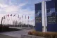 Flags flap in the wind outside Nato headquarters in Brussels, January 19, 2026