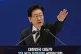 South Korean President Lee Jae Myung attends an announcement with Samsung Electronics Chairman Lee Jae-yong and SK Group Chairman Chey Tae-won at the Blue House presidential office in Seoul, South Korea, June 29, 2026