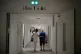 A nurse taks care of a man at the emergency department of the Paris-Saclay Hospital, outside Paris, June 30, 2026