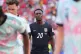 United States' Folarin Balogun (20) walks off the field after the first period during the World Cup round of 16 soccer match in Seattle, Monday, July 6, 2026
