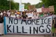 Protesters gather near a US Immigration and Customs Enforcement (Ice) facility in Scarborough, Maine, one day after the shooting of Johan Sebastián Durán Guerrero, July 14, 2026