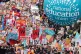 Striking members of the National Education Union (NEU) on Piccadilly march to a rally in Trafalgar Square, central London, in a long-running dispute over pay, March 15, 2023