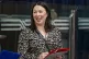 Scottish Labour MSP Monica Lennon in the count hall at the South Lanarkshire Council Headquarters in Hamilton for the Rutherglen and Hamilton West by-election, October 5, 2023
