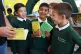 Children at Fossdene Primary School in Greenwich are welcomed back to primary school with a new library