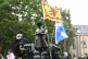 An man dressed in body armour from the far-right anti-immigration protest, organised by Unite the Clans Scotland, at Glasgow Green, July 25, 2026