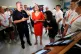 COUNTING ON SHORT MEMORIES: Jo Swinson (centre) and Lib Dems