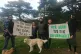 Protesters at the camp, which opposes the degradation of the
