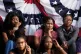 DISTRAUGHT: Crestfallen supporters of Kamala Harris wait for