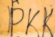 Graffiti on a wall in Diyarbakir, the unofficial Kurdish cap