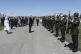 Turkey's President Recep Erdogan inspects a military honour 