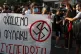 People protest against the Gold Dawn outside a court in Athe