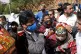 Bolivia's former President Evo Morales (centre left) is gree