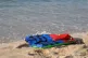 Life jackets litter the beach off the coast of Libya near th