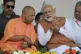 Indian Prime Minister Narendra Modi (right) speaks with Chie