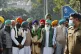 Representatives of various farmers organisations arrive for 