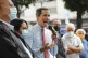 Flanked by party members, Venezuelan opposition leader Juan 