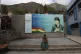 A billboard of Bolivia's former President Evo Morales