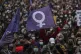 Protesters gather during a rally in Istanbul, Saturday, Marc