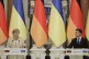 Ukrainian President Volodymyr Zelenskyy, right, and German C
