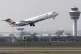 Austrian Airlines airplane takes off from the airport in Mun