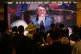 Supporters watch on a screen, Brazilian President Jair Bolso