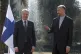 Iranian Foreign Minister Hossein Amirabdollahian, right, wel