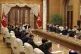 North Korean leader Kim Jong Un (centre) attends a meeting o