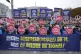 Protesters stag a rally to demand peace on the Korean penins
