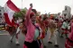 Quechua Indigenous march in San Martin plaza, in Lima, Peru,