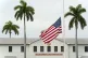 The US flag flies at half-mast outside the US Naval Base in 