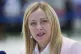 Giorgia Meloni, Prime Minister of Italy, speaks to media as 