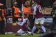 Aston Villa's Leon Bailey (left) celebrates after scoring hi
