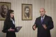 Maria Gabriel (left) the prime minister-designate under a po