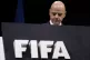 Fifa President Gianni Infantino walks on the stage before th