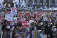 Protesters gather during a rally demanding South Korea's imp