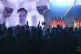 Moronic billionaire Elon Musk is shown during a live video l